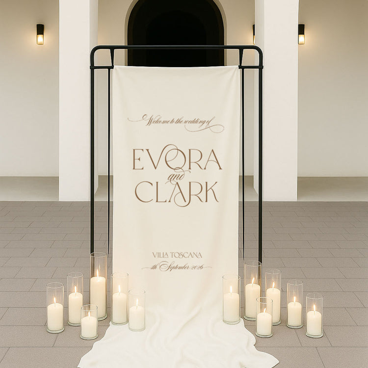 Evora - Linen Welcome Sign