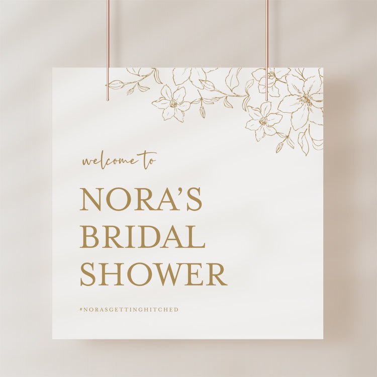 Floral Bridal Shower Welcome Sign Template