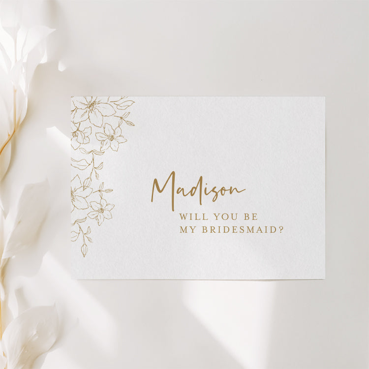 Floral Bridesmaid Proposal Card Template