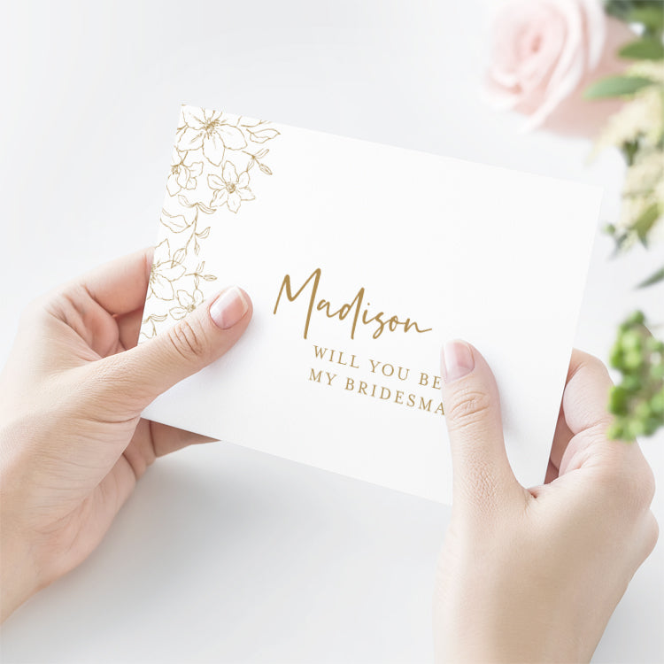 Floral Bridesmaid Proposal Card Template