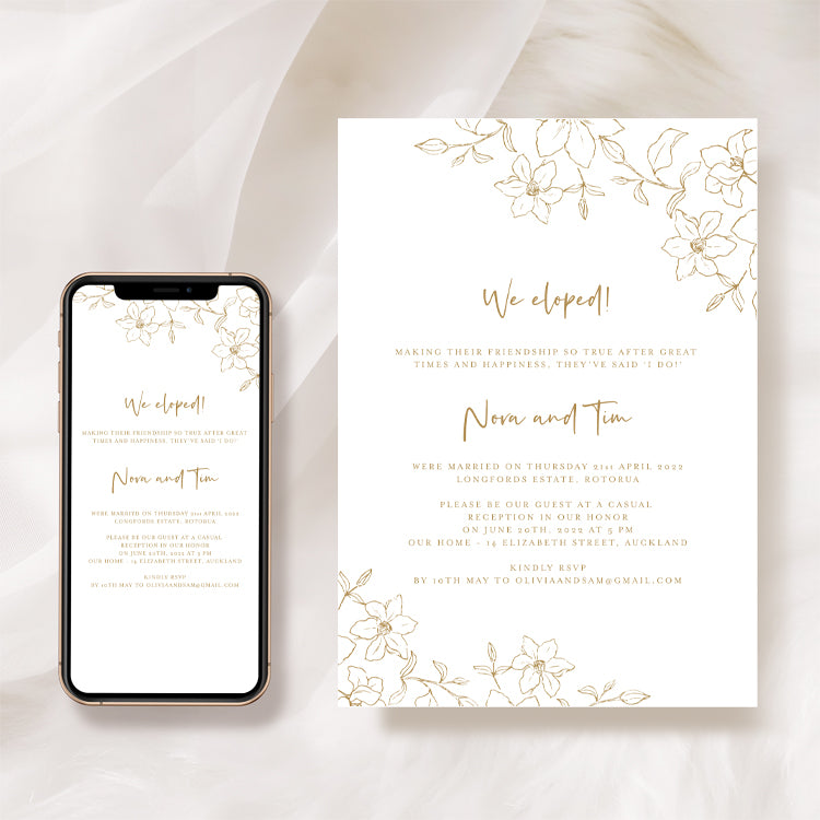 Floral Elopement Announcement