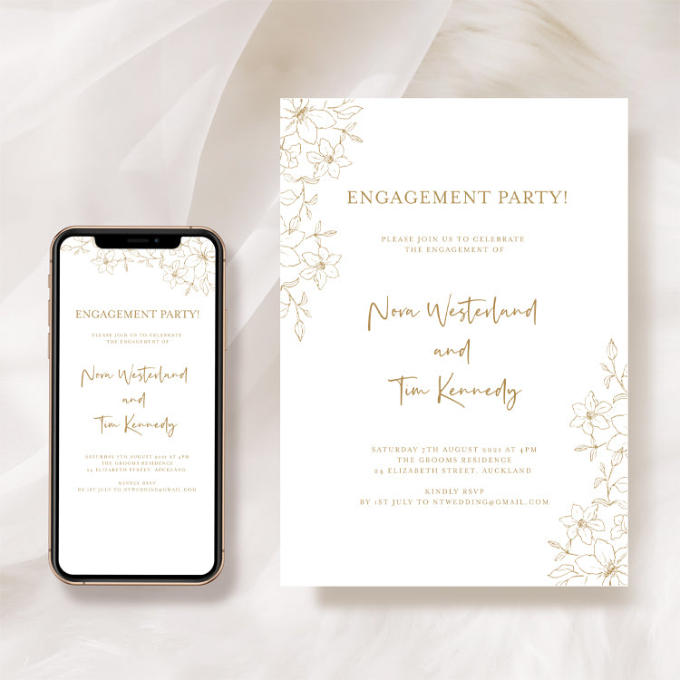 Floral Engagement Party Invitation Template