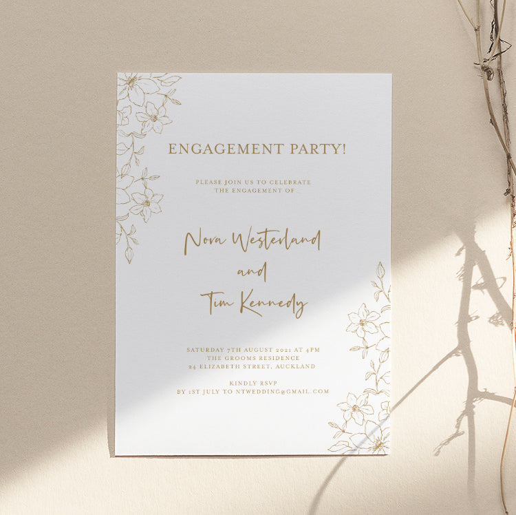 Floral Engagement Party Invitation Template