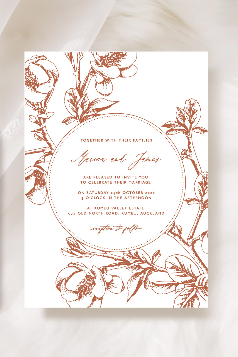 Floral Sakura Wedding Invitation