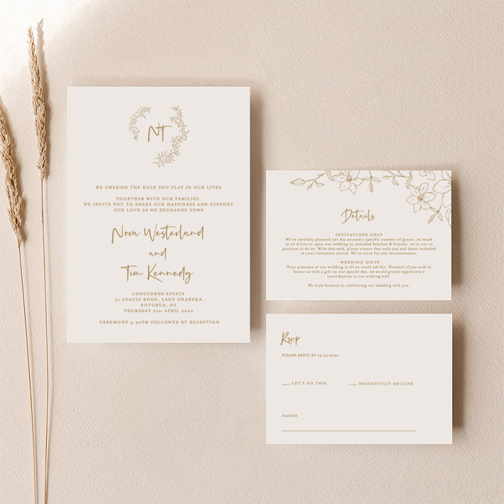 Floral Wedding Details Card Template