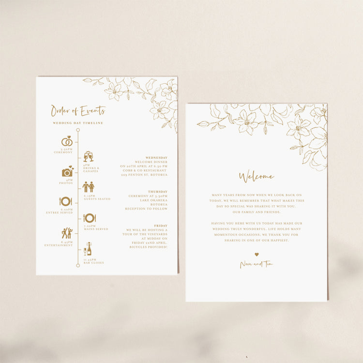 Floral Wedding Order of Events Template