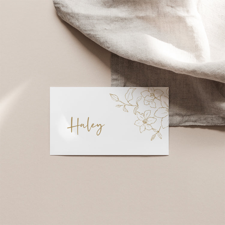 Floral Wedding Place Card Template