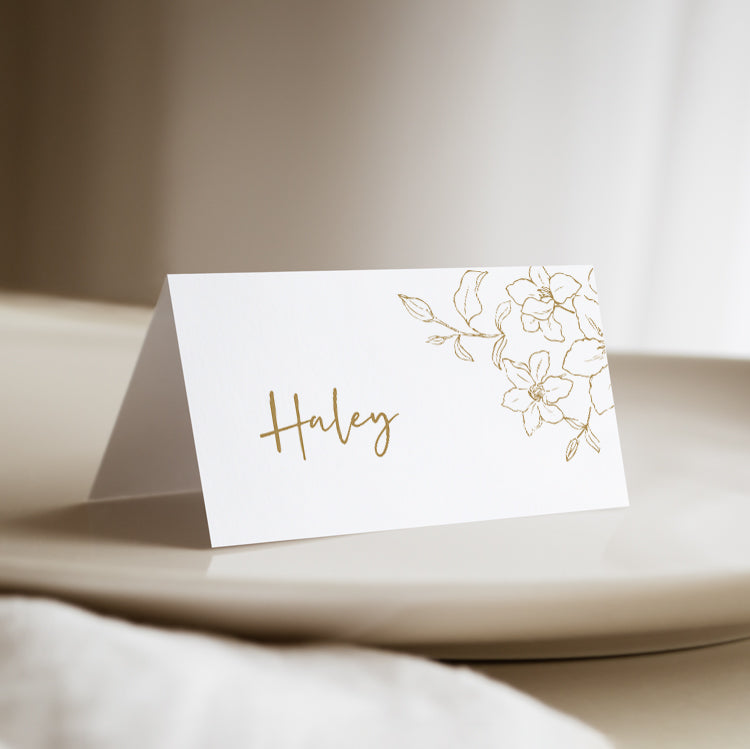 Floral Wedding Place Card Template