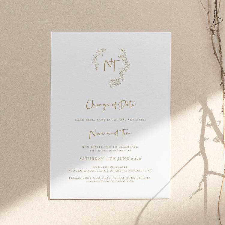 Floral Wedding Postponement Card Template