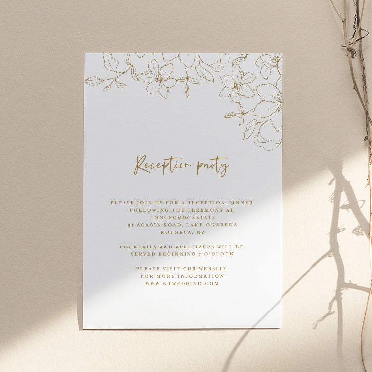 Floral Wedding Reception Invitation Card