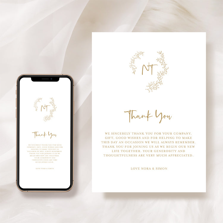 Floral Wedding Thank You Card Template