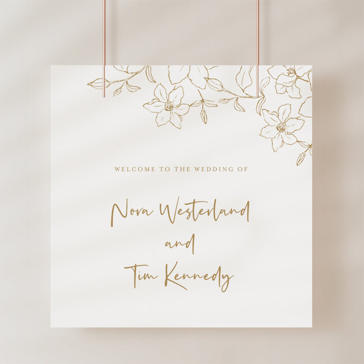 Floral Wedding Welcome Sign Template