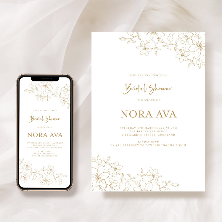 Floral Bridal Shower Invitation Template