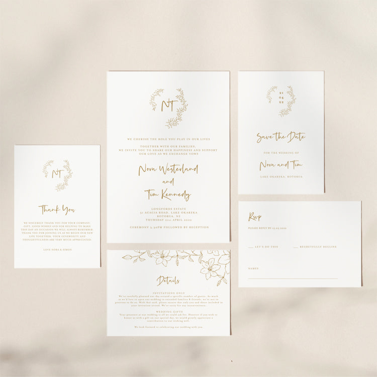 Floral Wedding Invitation Suite