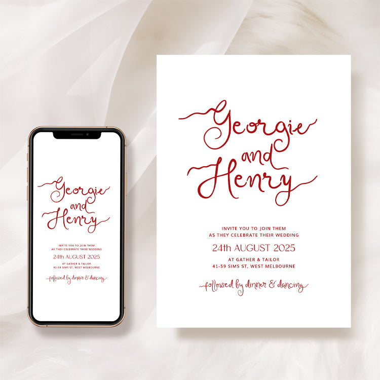 Georgie Wedding Invitation - Set of 3