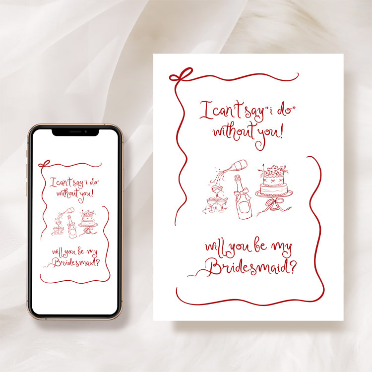 Hand Drawn Bridesmaid Proposal Card