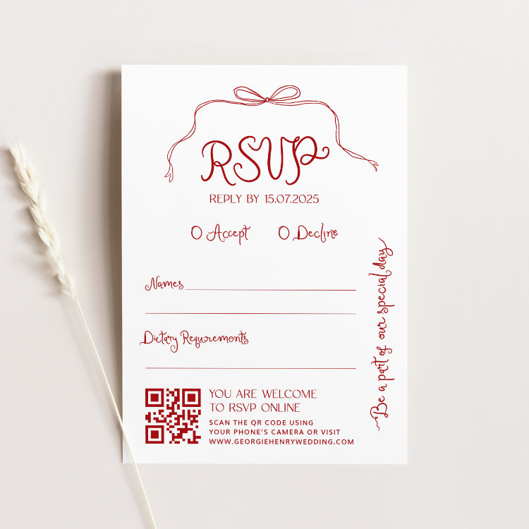 Hand Drawn Wedding RSVP Card Template