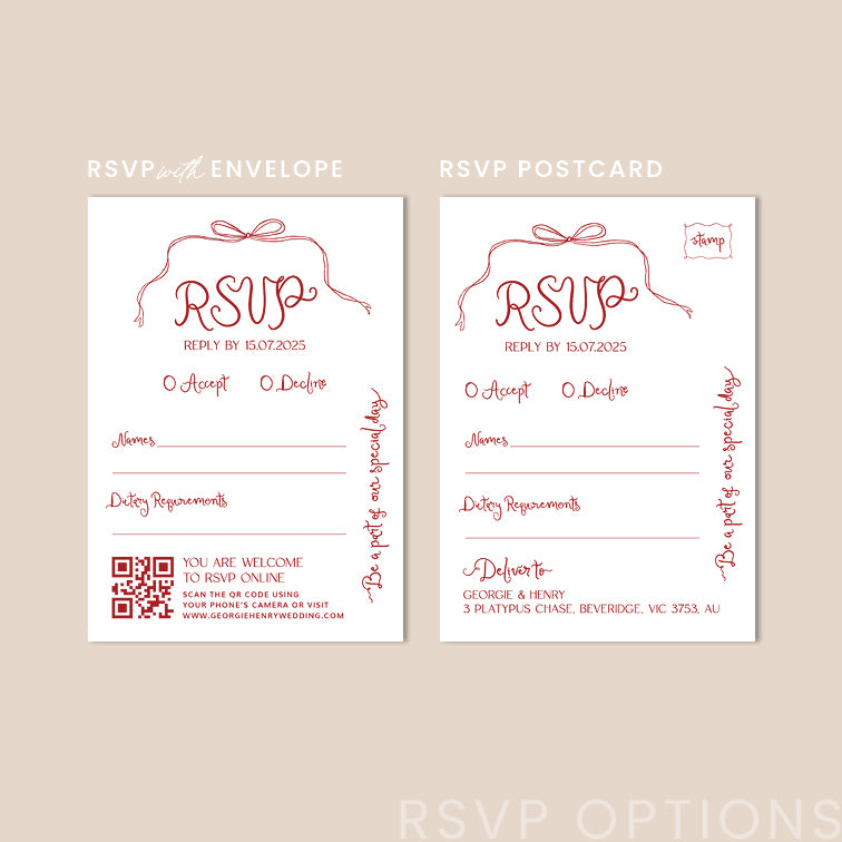 Hand Drawn Wedding RSVP Card Template