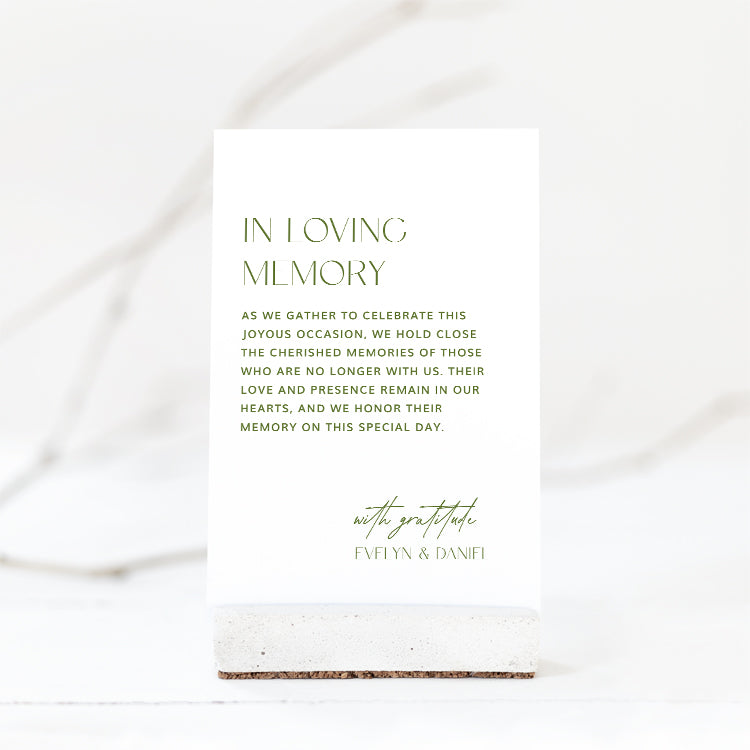 In Loving Memory Wedding Sign Template