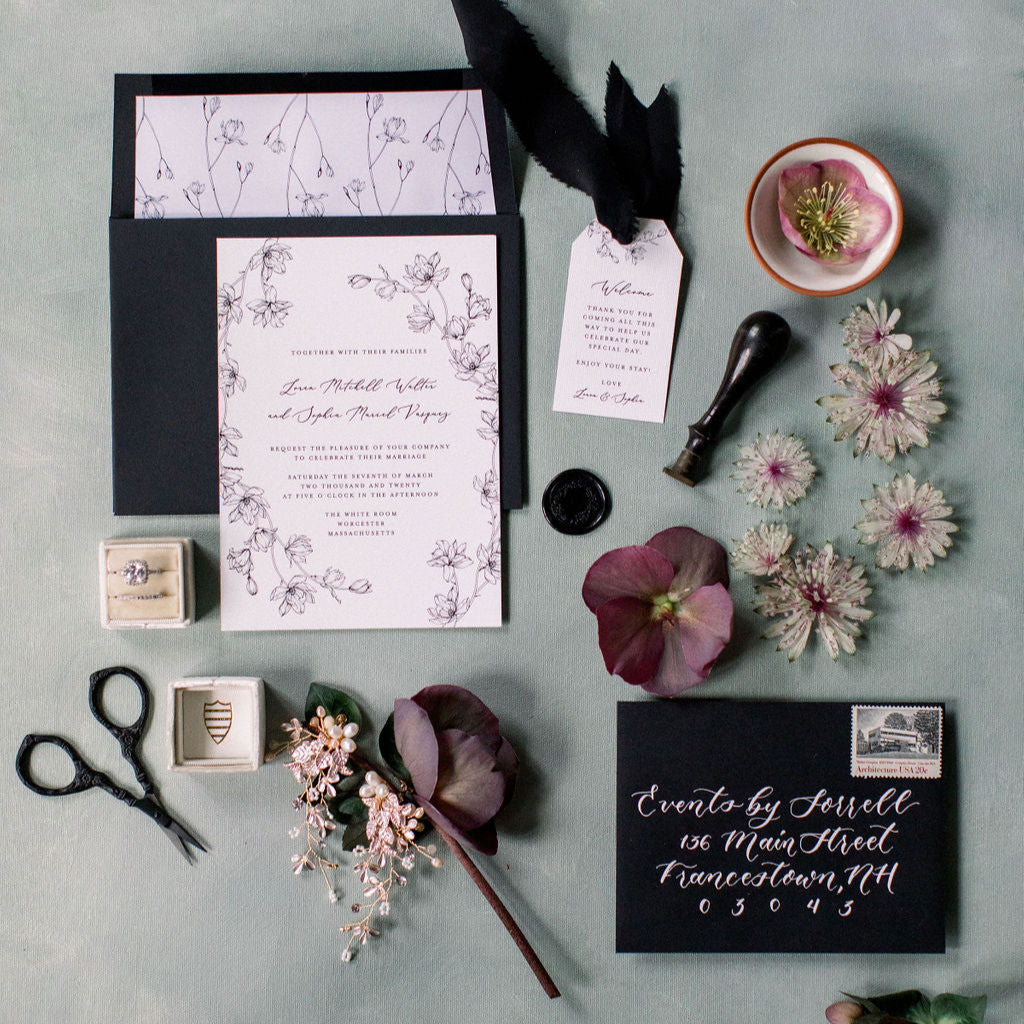 flower wedding invitation