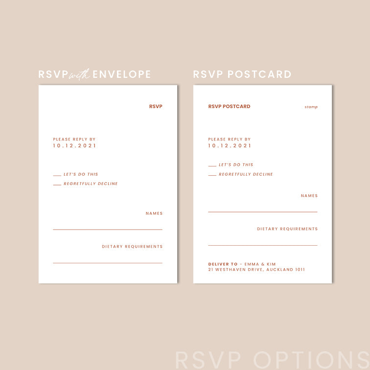 Kim - Wedding Invitation Cards Set of 2