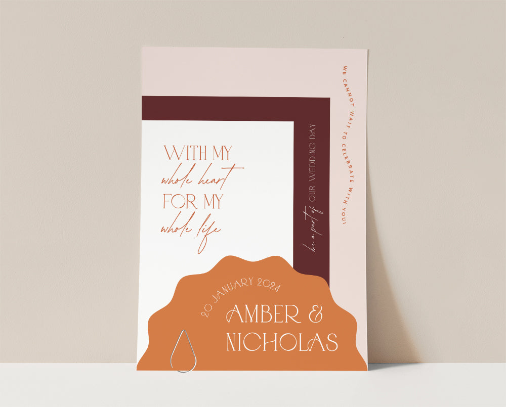 Modern Layered Wedding Invitation Template