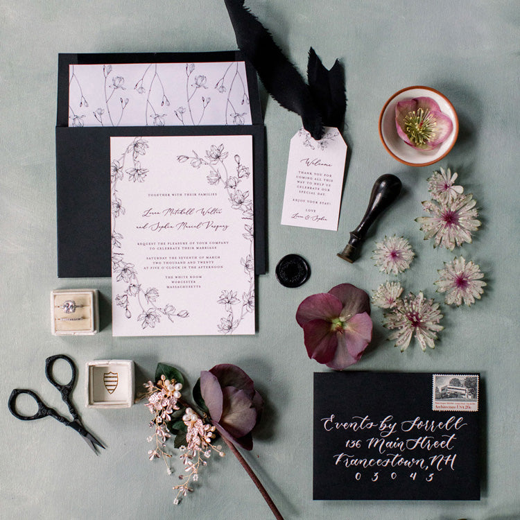 floral wedding invitations