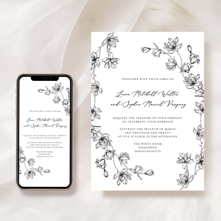 Flower Wedding Invitation Suite