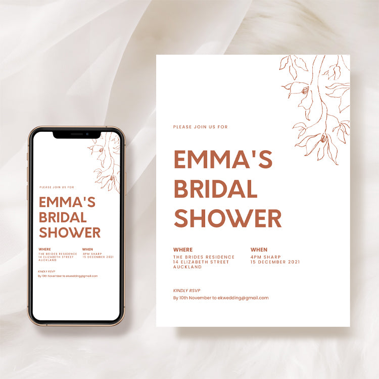 Minimal Bridal Shower Invitation Template