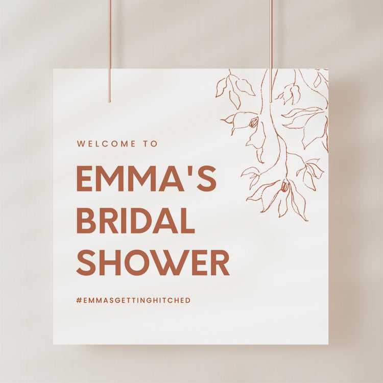 Minimal Bridal Shower Welcome Sign Template