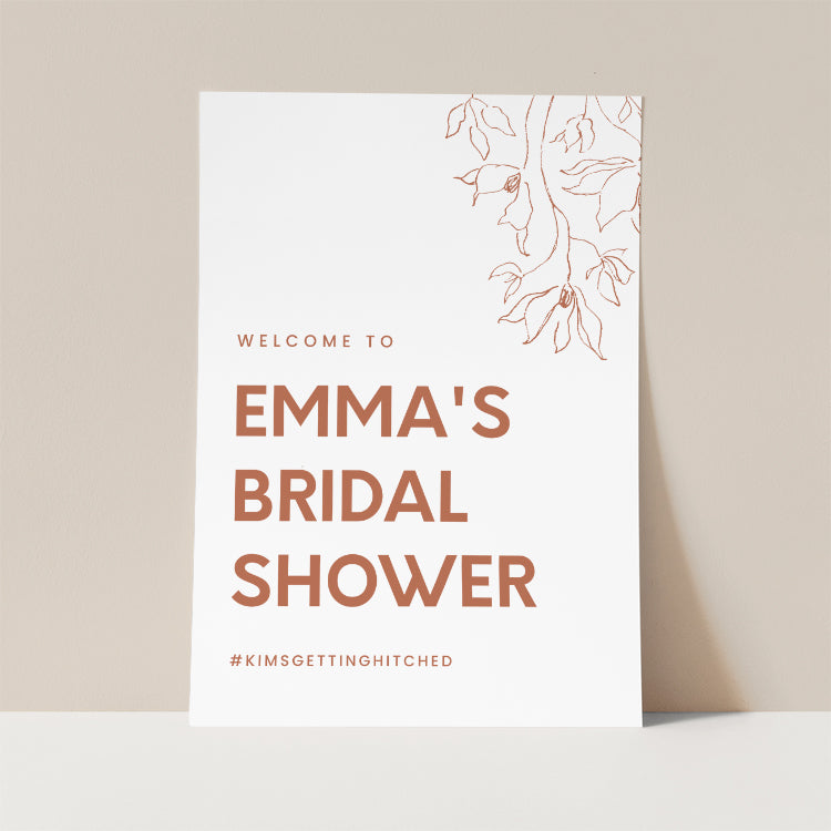 Minimal Bridal Shower Welcome Sign Template