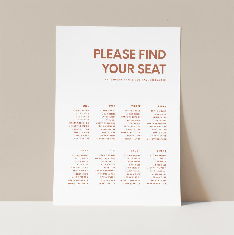 Minimal Wedding Seating Plan Template