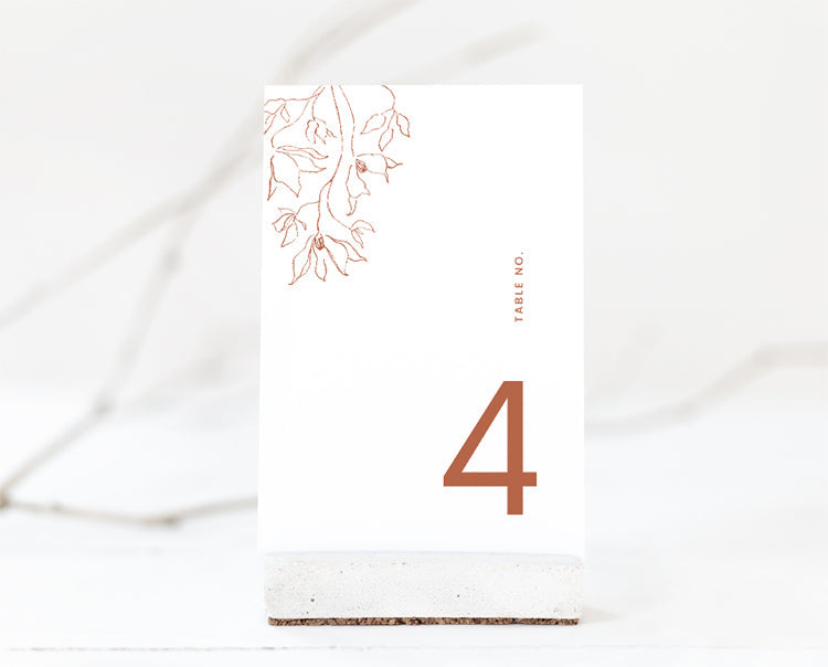 Minimal Wedding Table Number Card Template