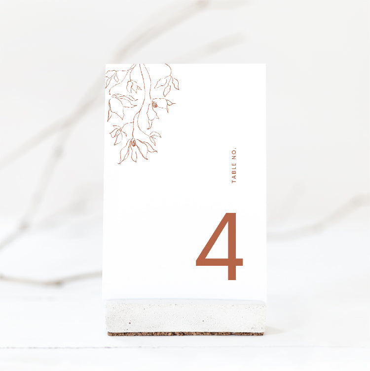 Minimal Wedding Table Number Card Template