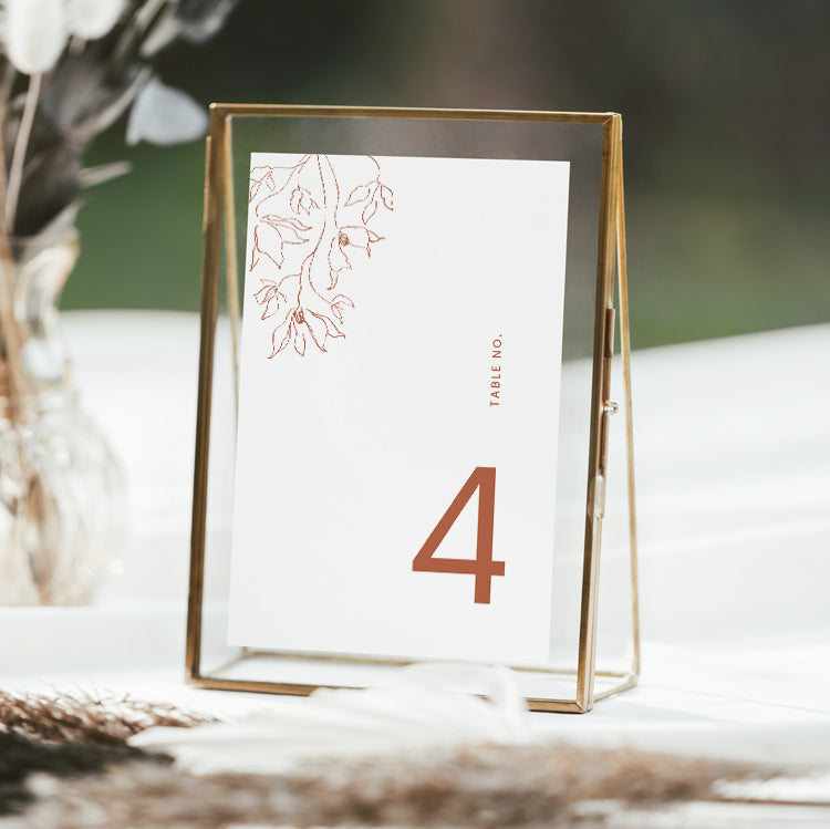 Minimal Wedding Table Number Card Template