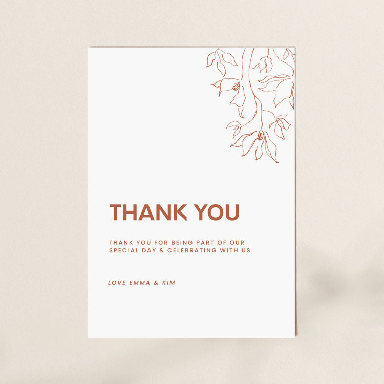 Minimal Wedding Thank You Card Template