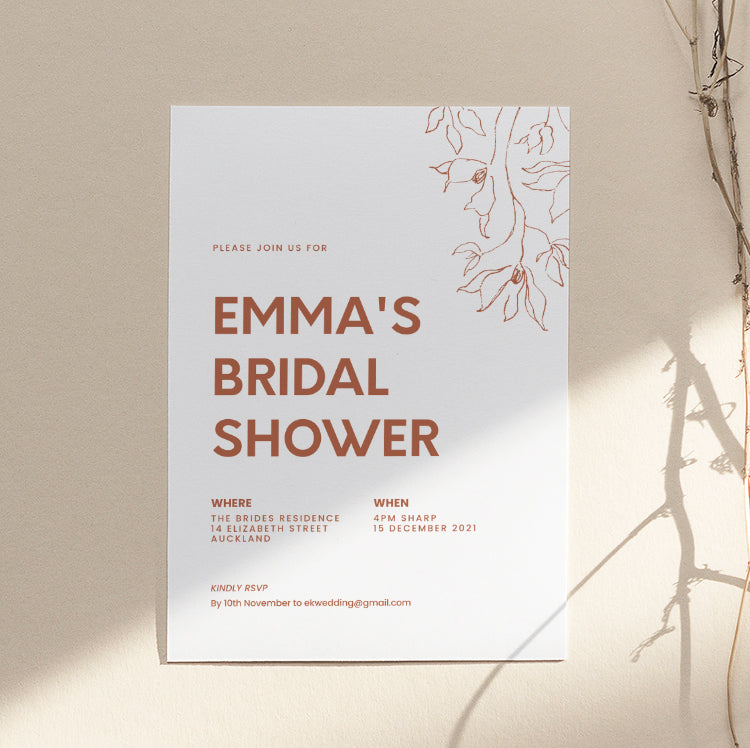 Minimal Bridal Shower Invitation Template