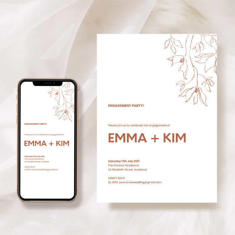 Minimal Engagement Party Invitation Template