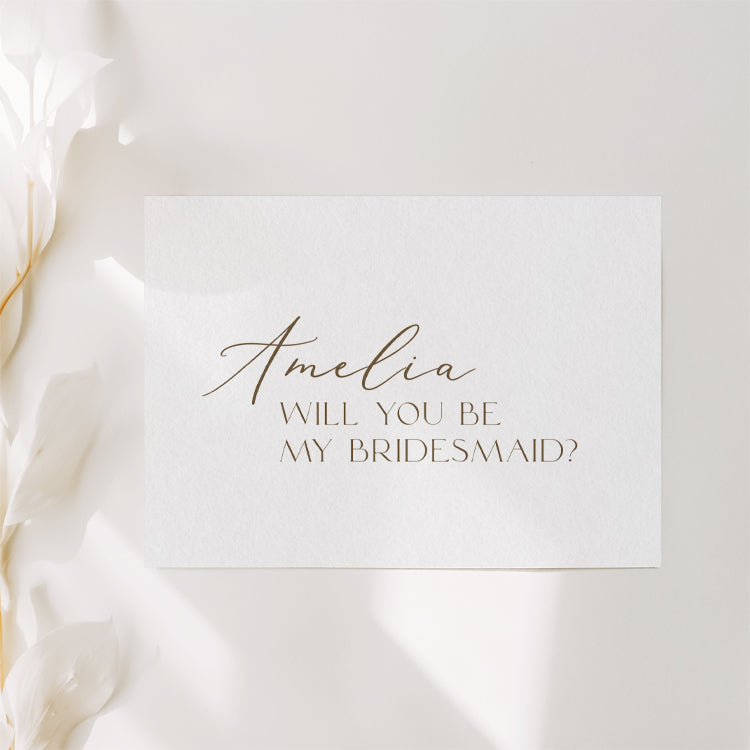 Minimalist Bridesmaid Proposal Card Template