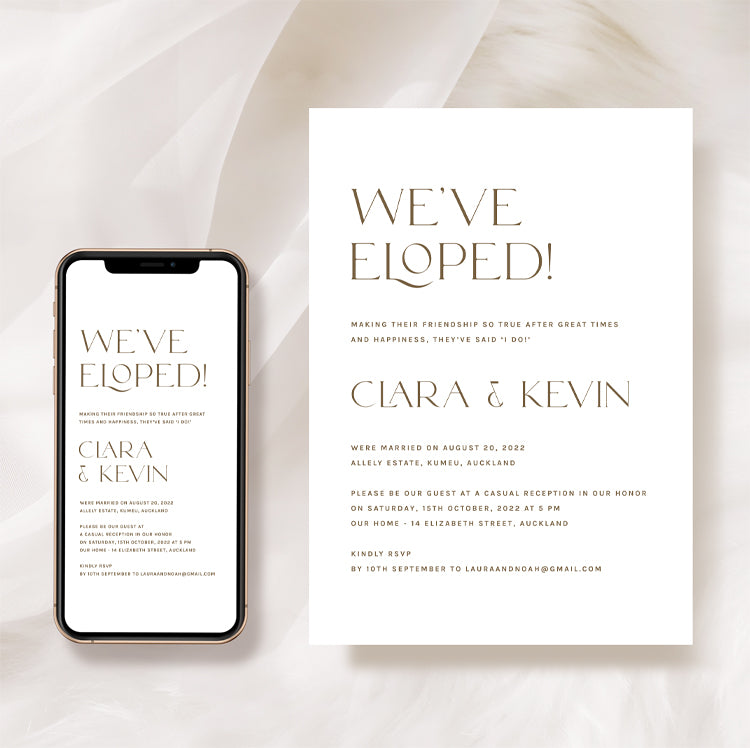 Minimalist Elopement Announcement