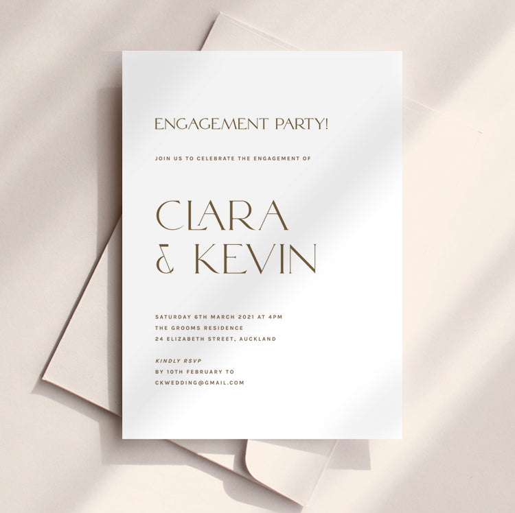 Minimalist Engagement Party Invitation Template