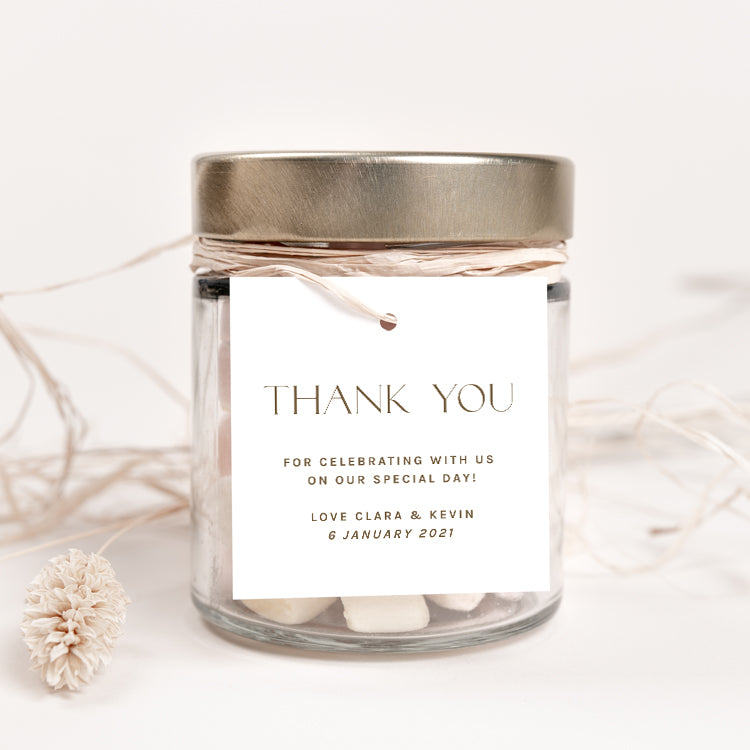 Minimalist Wedding Favour Tag & Sticker