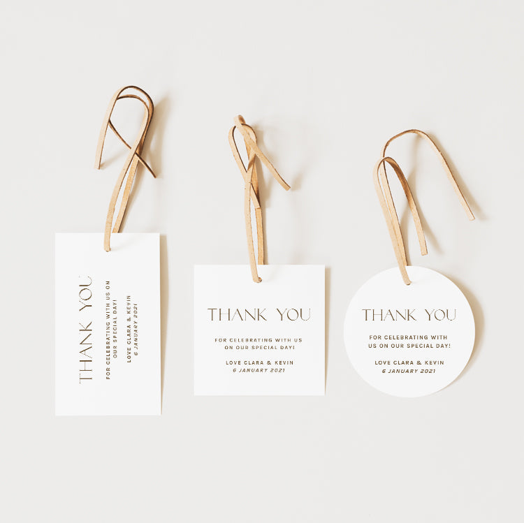 Minimalist Wedding Favour Tag & Sticker