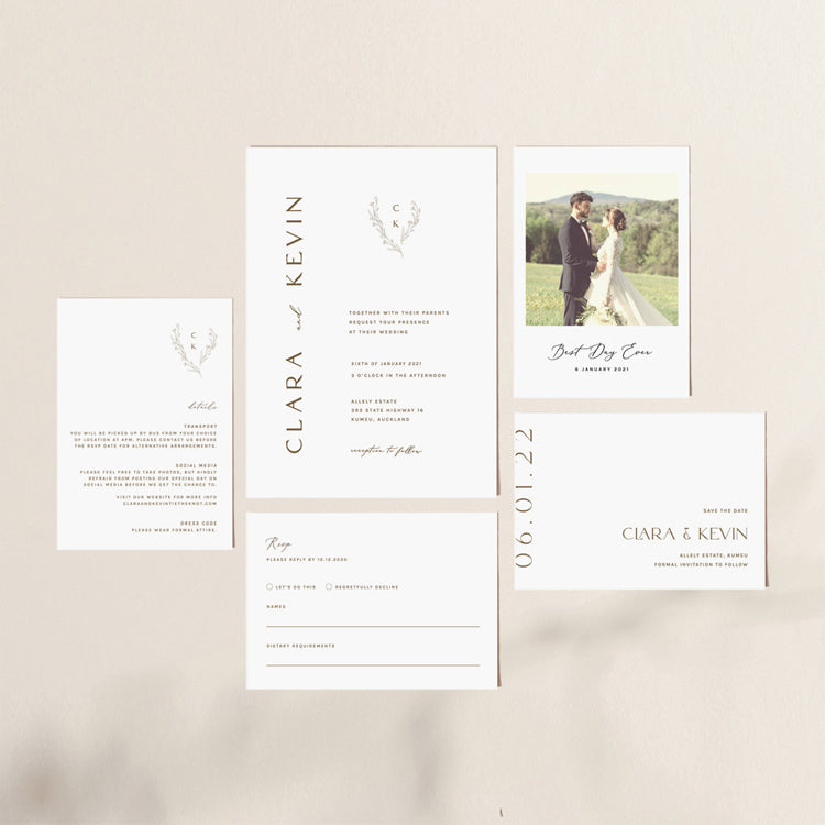 Minimalist Wedding Invitation Suite