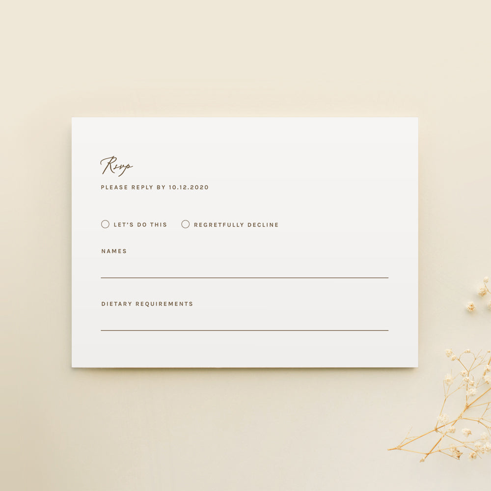 Minimalist Wedding RSVP Card Template