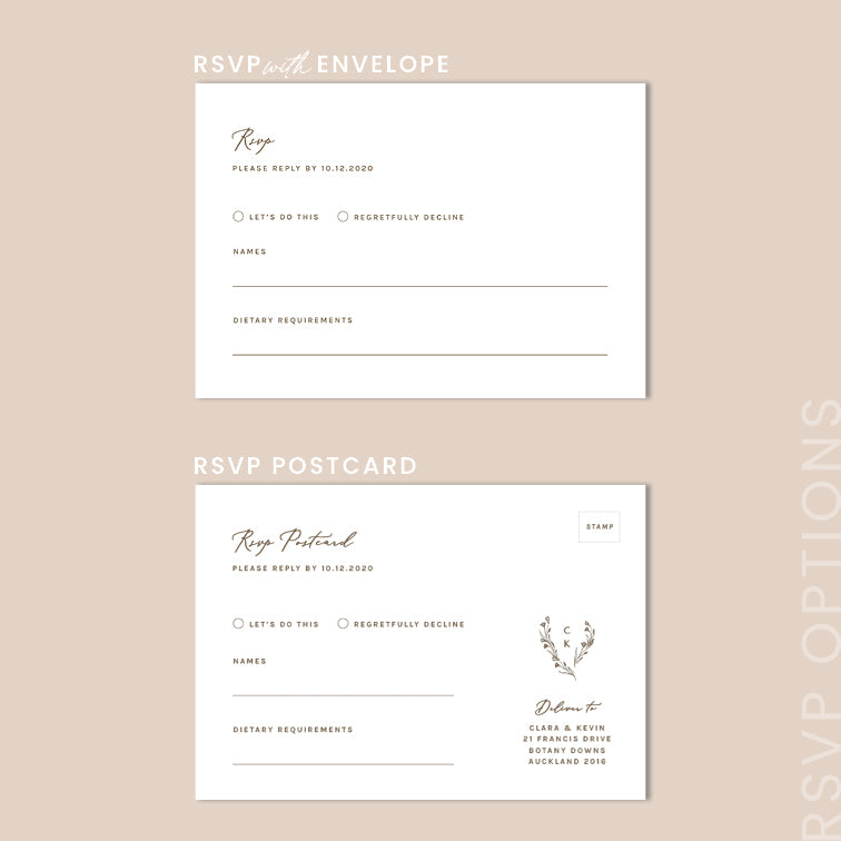 Minimalist Wedding RSVP Card Template