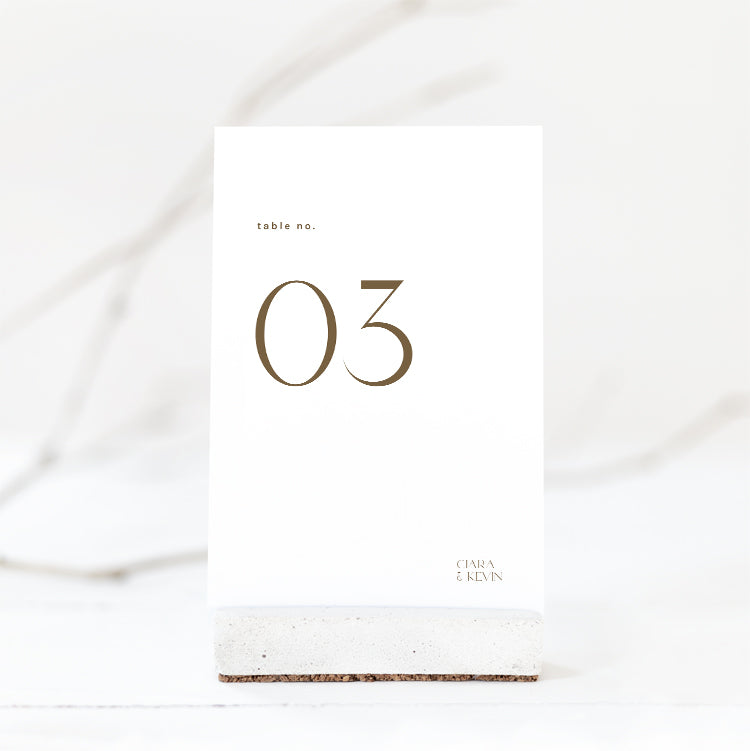 Minimalist Wedding Table Number Card Template