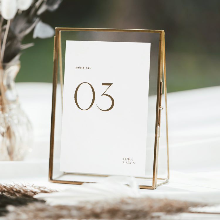 Minimalist Wedding Table Number Card Template