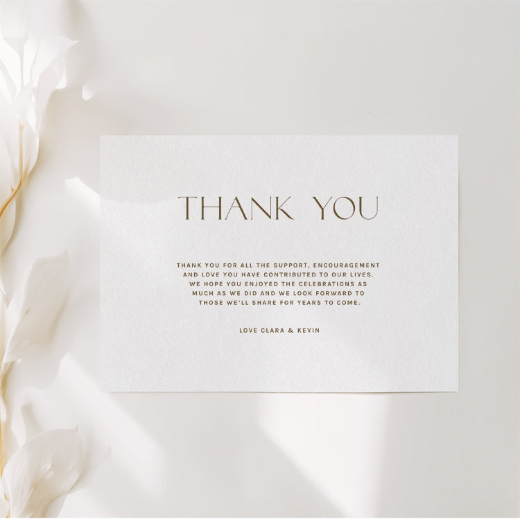 Minimalist Wedding Thank You Note Online