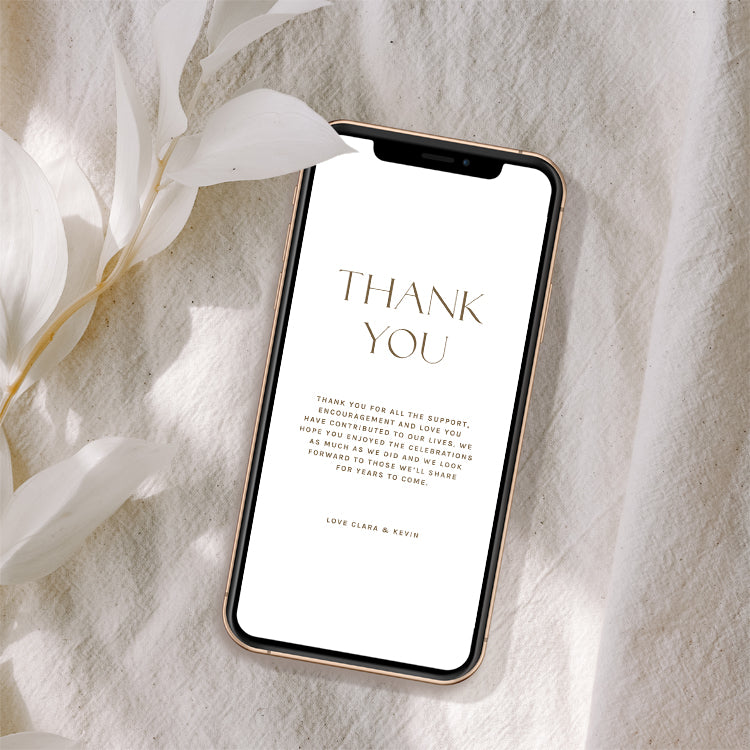 Minimalist Wedding Thank You Note Online